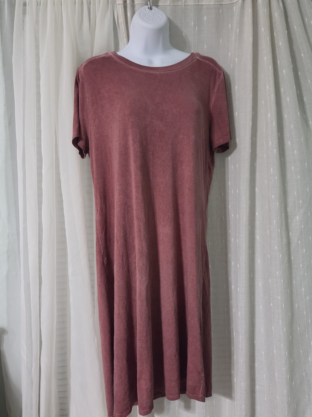 Versona Washed Rose Short Sleeve Tee Dress